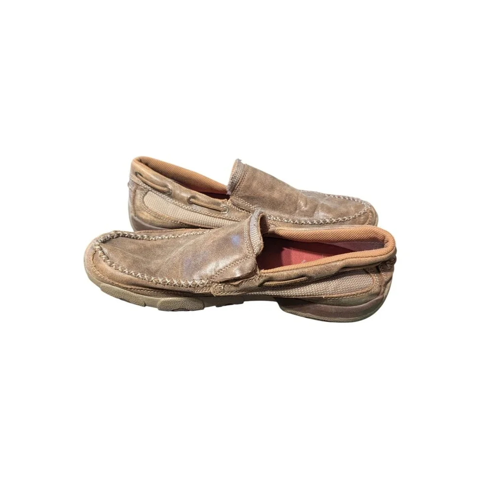 Twisted X MDMS002 Mens Original Slip-On Leather Driving Mocs Bomber Sz US 10 M